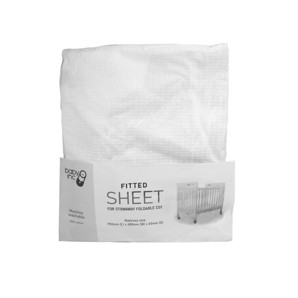 Baby Inc Fitted Sheet - White