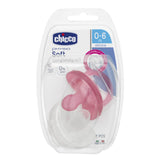 Chicco Soother: Physio Soft 0-6m 2pk - Pink