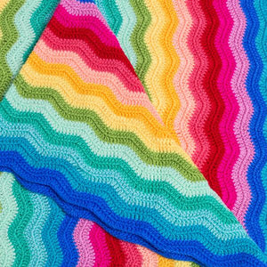O.B. Designs Rainbow Ripple Blanket - Hand Crochet