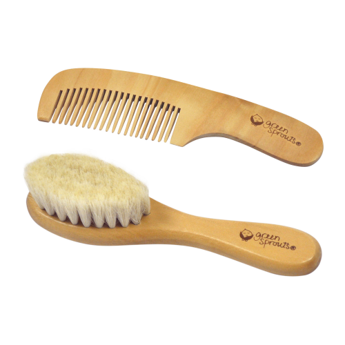 Green Sprouts Baby Brush & Comb-Natural-Adult use only