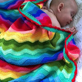 O.B. Designs Rainbow Ripple Blanket - Hand Crochet